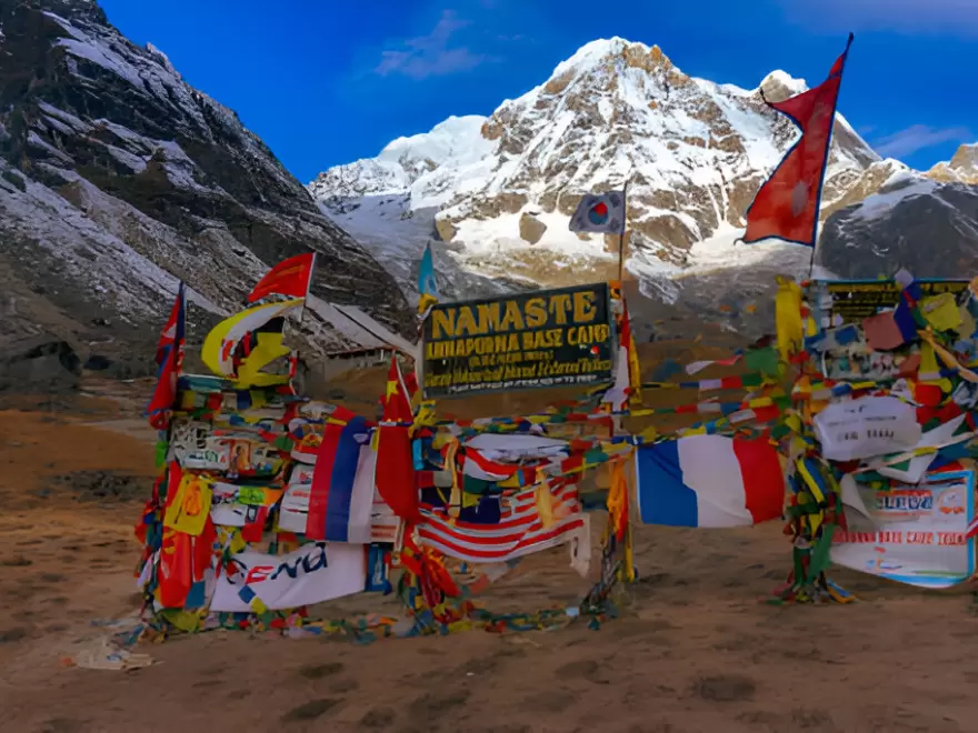 Picture of arrival at the Annapurna Base Camp